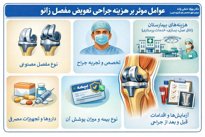 عوامل موثر بر هزینه جراحی تعویض مفصل زانو